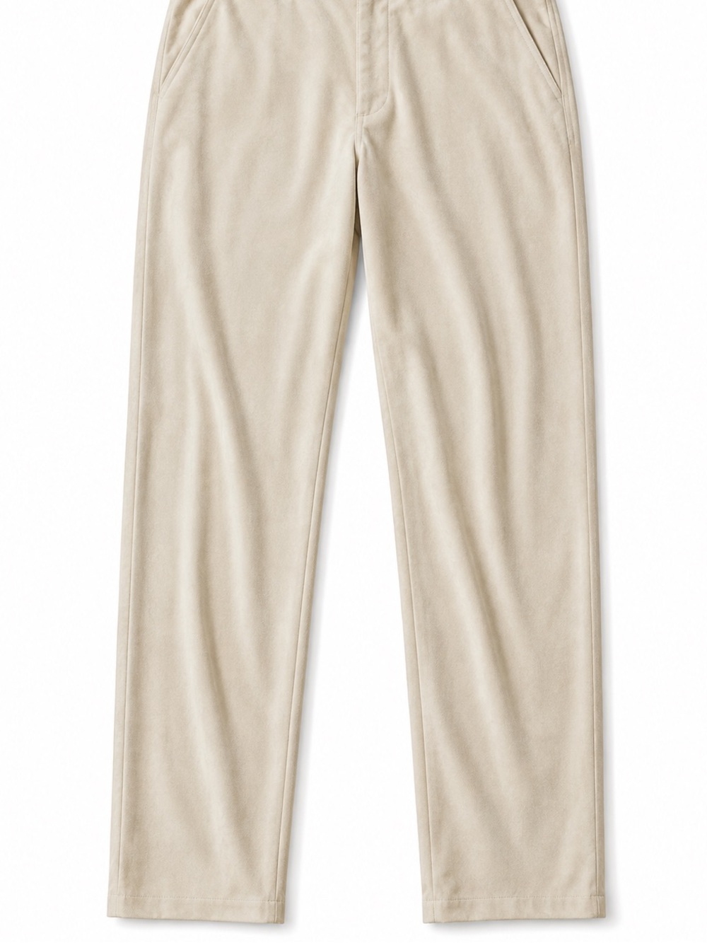 Jolibel suede like cream straight leg pants